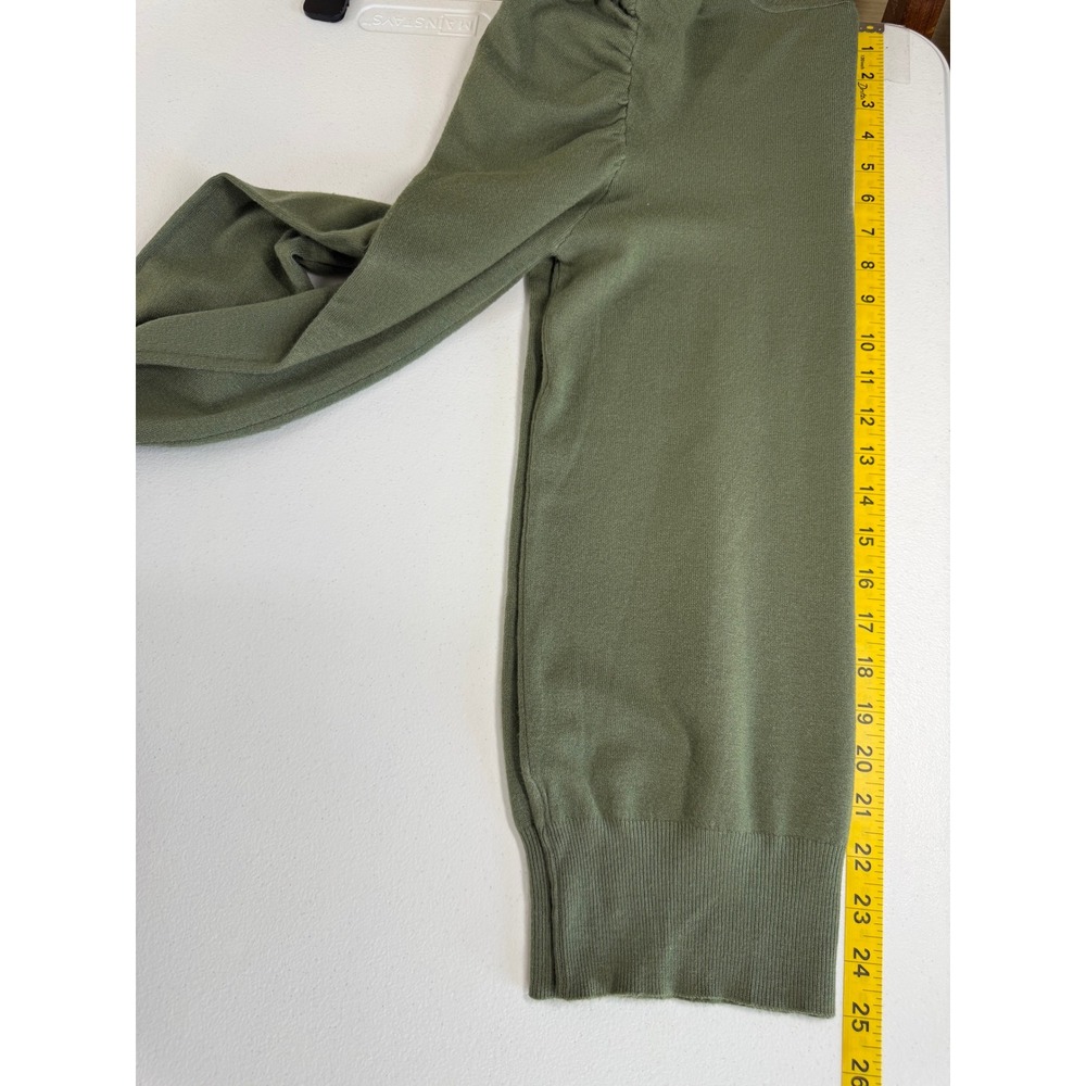 VICI Turtleneck Sweater Womens M Olive Green Puff Victorian Fall Earthy Academia - Picture 7 of 7